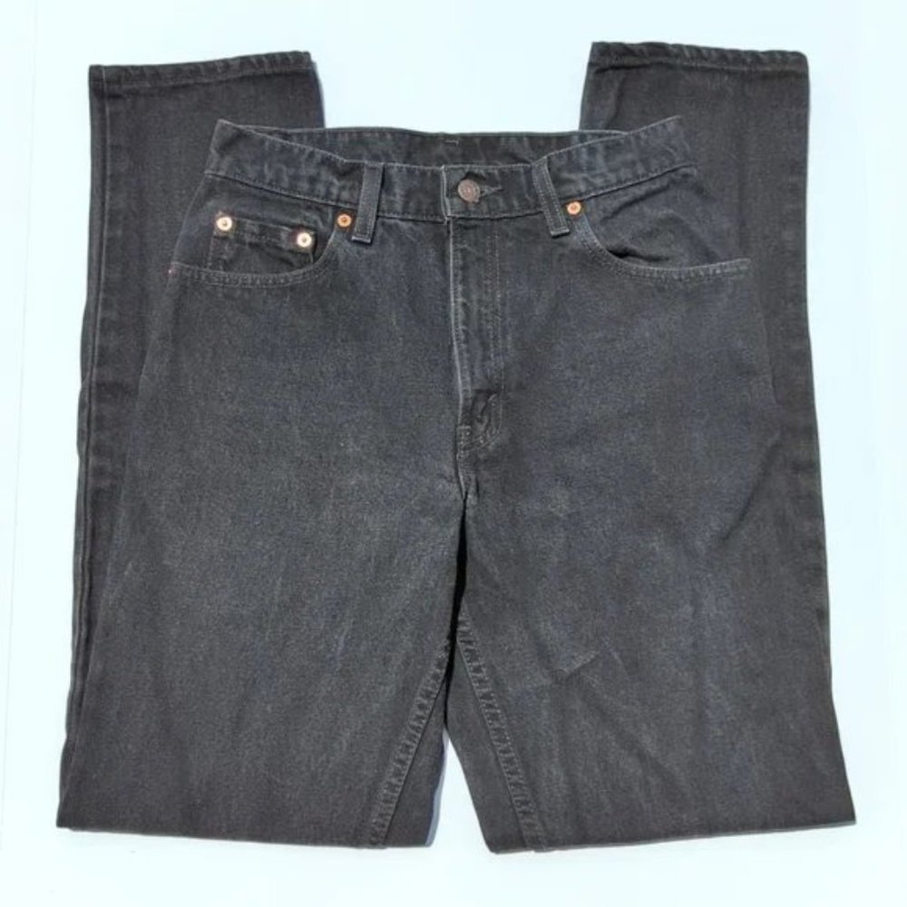 Levi's 90's Vintage 550 High Waisted Relaxed Fit Tapered Leg Mom Jeans Black 9